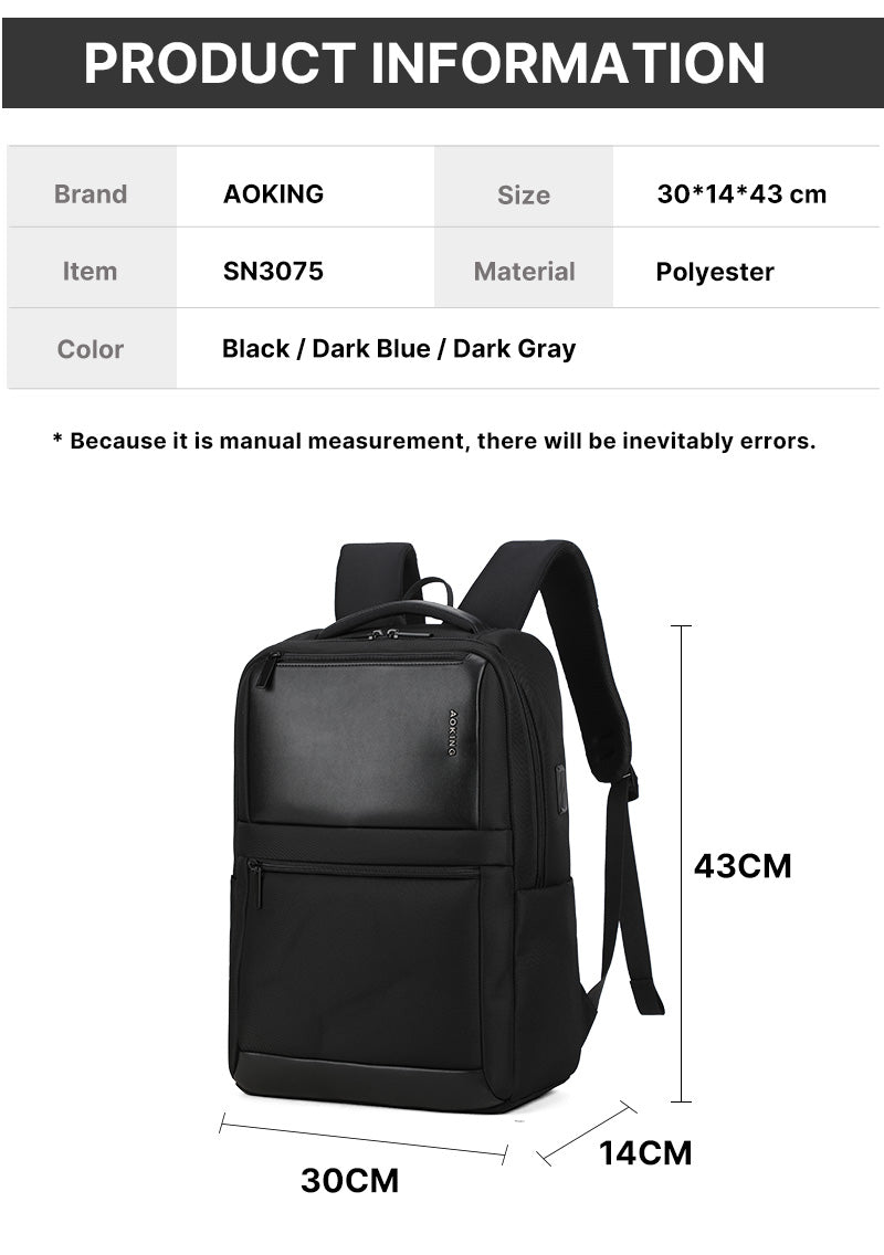 Aoking Business Laptop Backpack SN3075 Black