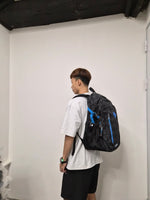 Load image into Gallery viewer, Aoking 升級版懸浮護脊彈力肩帶減重書包背包 藍黑色 (中學生Size) JN470322B
