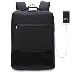 Men backpack with USB charging port