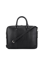 Load image into Gallery viewer, Leather Business Laptop Briefcase 361 Small Size Black
