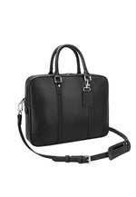 Load image into Gallery viewer, Leather Business Laptop Briefcase 361 Small Size Black
